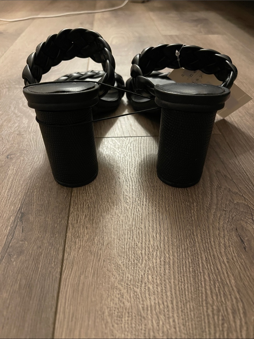 a new day Black Braided Double-Strap Slide Sandals - Picture 3 of 4
